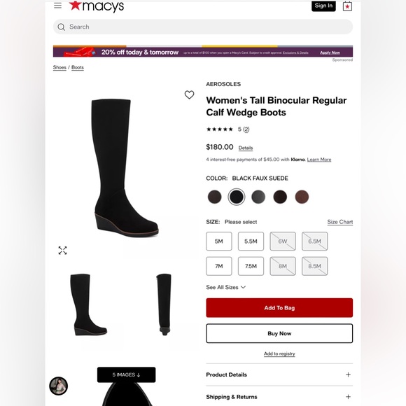 Comfy stylish tall boots on medium wedge heel 🖤🖤 - Picture 4 of 15